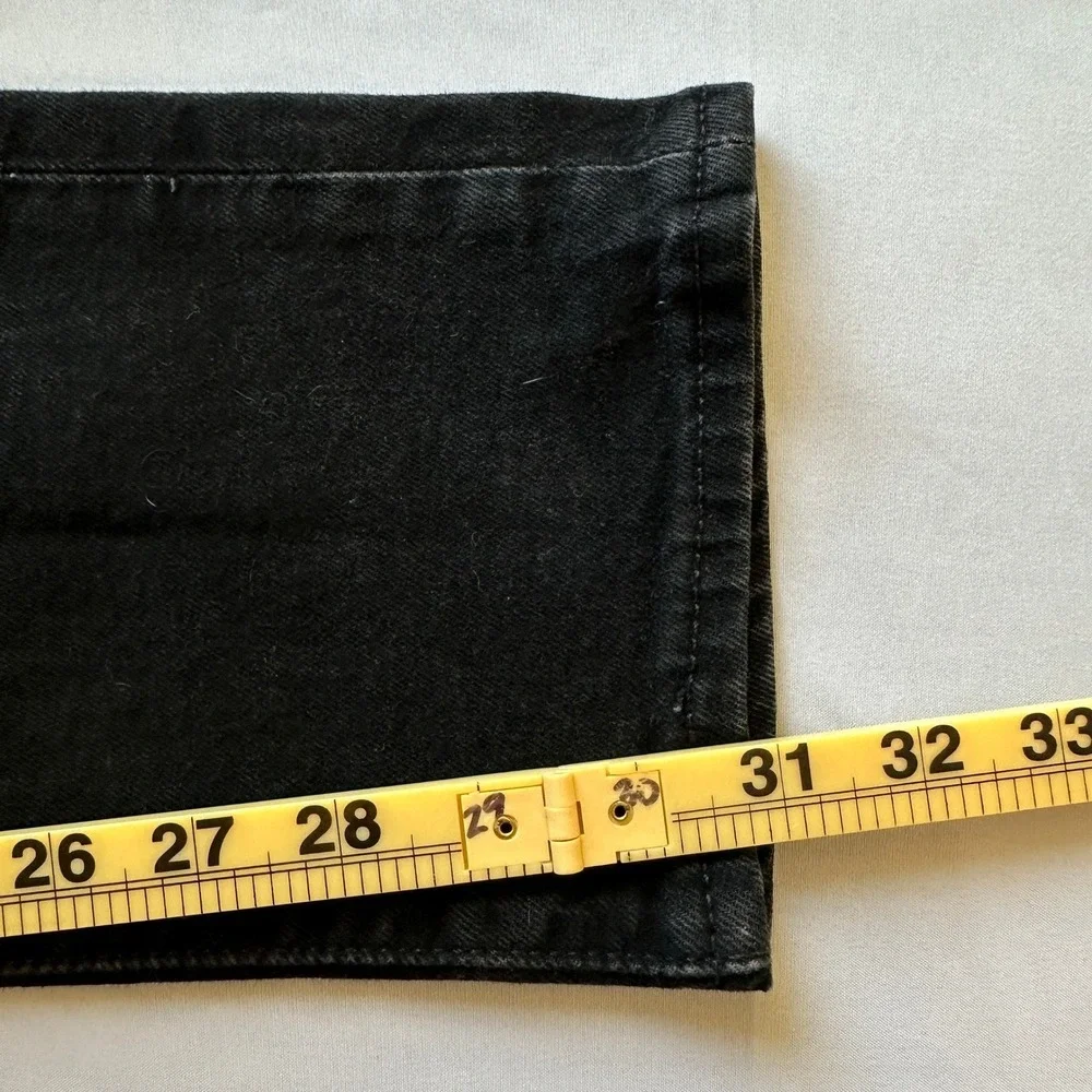 Levi's Premium 502‎ Regular Taper Black Denim Jeans Mens 32 Grunge Streetwear